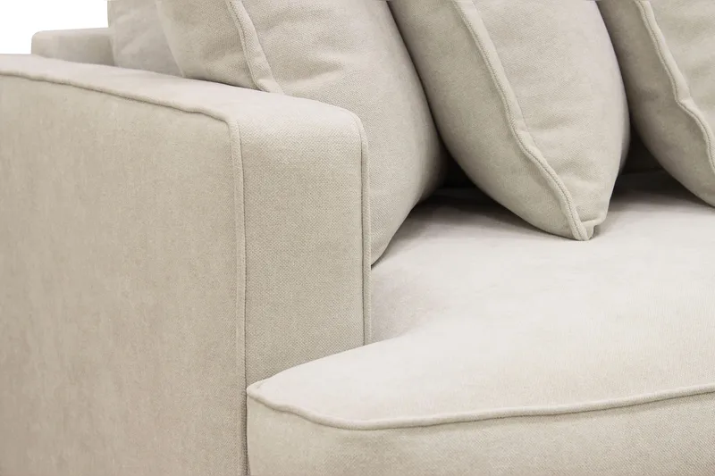 Rossita Lyx 4-istuttava Erittäin Syvä Sohva Kankaasta - Beige - Huonekalut - Sohva - 4:n istuttava sohva