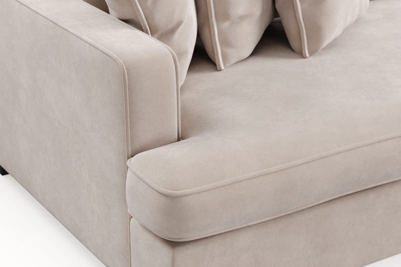 Rossita Lyx 4-istuttava Erittäin Syvä Sohva Sametti - Beige - Huonekalut - Sohva - 4:n istuttava sohva