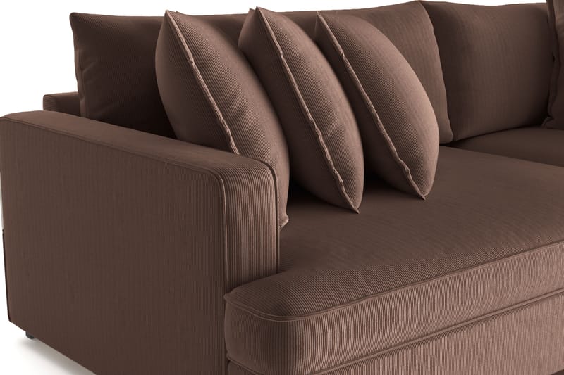 Rossita Lyx 4-istuttava Erittäin Syvä Sohva Vakosametti - Ruskea - Huonekalut - Sohva - 4:n istuttava sohva