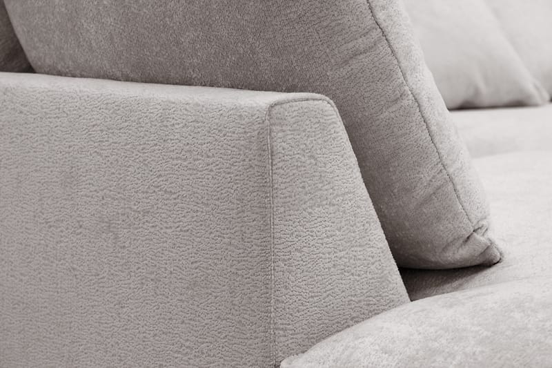 Rossita Lyx 5-istuttava Oikeakätinen U-muotoinen Extra syvä Sohva Divaanilla ja Lepotuoliosalla Chenille-kankaalla - Harmaa/Ruskea - Huonekalut - Sohva - Divaanisohva