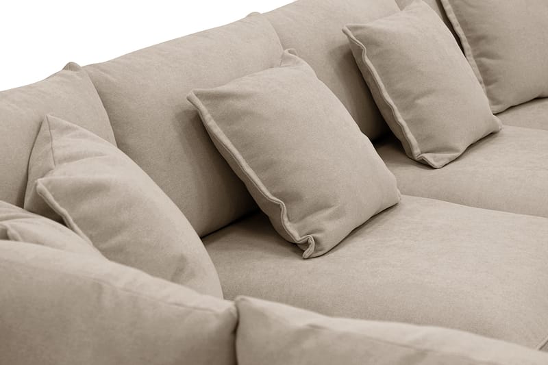 Rossita Lyx 5-istuttava Oikeakätinen U-muotoinen Extra syvä Sohva Divaanilla ja Lepotuoliosalla Kankaalla - Ruskea - Huonekalut - Sohva - Divaanisohva