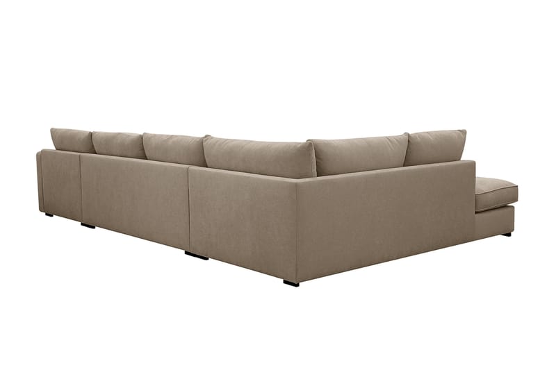 Rossita Lyx 5-istuttava Oikeakätinen U-muotoinen Extra syvä Sohva Divaanilla ja Lepotuoliosalla Kankaalla - Ruskea - Huonekalut - Sohva - Divaanisohva