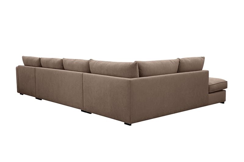 Rossita Lyx 5-istuttava Oikeakätinen U-muotoinen Extra syvä Sohva Divaanilla ja Lepotuoliosalla Kankaalla - Tummanruskea - Huonekalut - Sohva - Divaanisohva