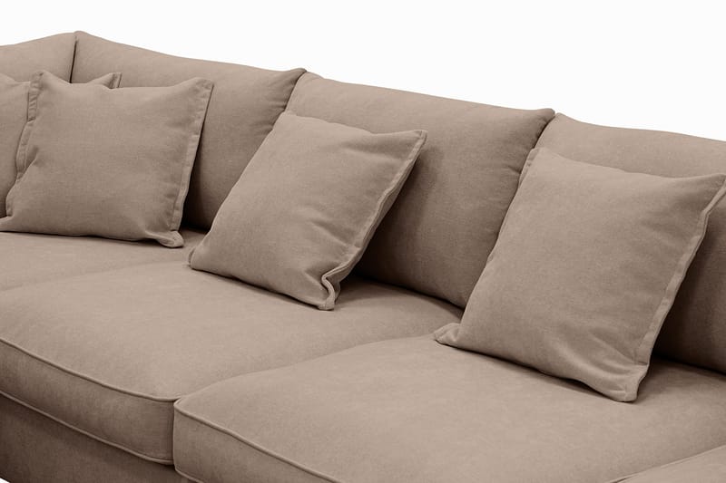 Rossita Lyx 5-istuttava Oikeakätinen U-muotoinen Extra syvä Sohva Divaanilla ja Lepotuoliosalla Kankaalla - Tummanruskea - Huonekalut - Sohva - Divaanisohva