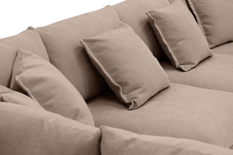 Rossita Lyx 5-istuttava Oikeakätinen U-muotoinen Extra syvä Sohva Divaanilla ja Lepotuoliosalla Kankaalla - Tummanruskea - Huonekalut - Sohva - Divaanisohva