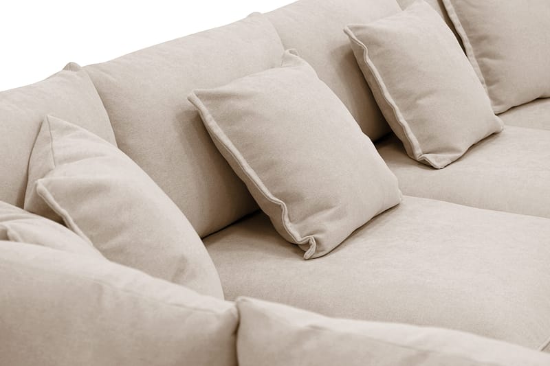 Rossita Lyx 5-istuttava Oikeakätinen U-muotoinen Extra syvä Sohva Divaanilla ja Lepotuoliosalla Kankaalla - Vaaleanruskea - Huonekalut - Sohva - Divaanisohva