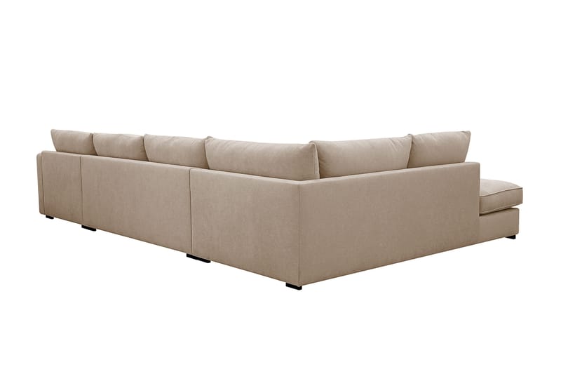 Rossita Lyx 5-istuttava Oikeakätinen U-muotoinen Extra syvä Sohva Divaanilla ja Lepotuoliosalla Kankaalla - Vaaleanruskea - Huonekalut - Sohva - Divaanisohva