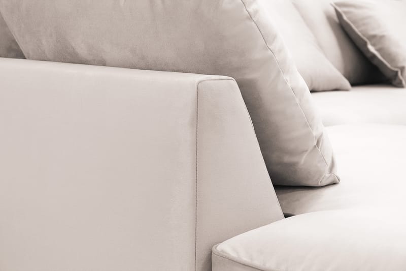 Rossita Lyx 5-istuttava Oikeakätinen U-muotoinen Extra syvä Sohva Divaanilla ja Lepotuoliosalla Sametilla - Beige - Huonekalut - Sohva - Divaanisohva