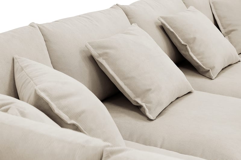 Rossita Lyx 5-istuttava Oikeakätinen U-muotoinen Extra syvä Sohva Divaanilla ja Lepotuoliosalla Vakosametilla - Kerma - Huonekalut - Sohva - Divaanisohva