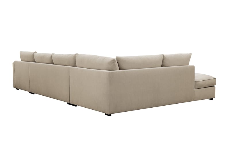 Rossita Lyx 5-istuttava Oikeakätinen U-muotoinen Extra syvä Sohva Divaanilla ja Lepotuoliosalla Vakosametilla - Kerma - Huonekalut - Sohva - Divaanisohva