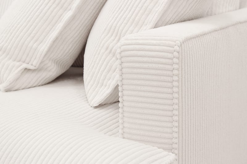 Rossita Lyx 5-istuttava Oikeakätinen U-muotoinen Extra syvä Sohva Divaanilla ja Lepotuoliosalla Vakosametilla - Luonnonvalkoinen - Huonekalut - Sohva - Divaanisohva