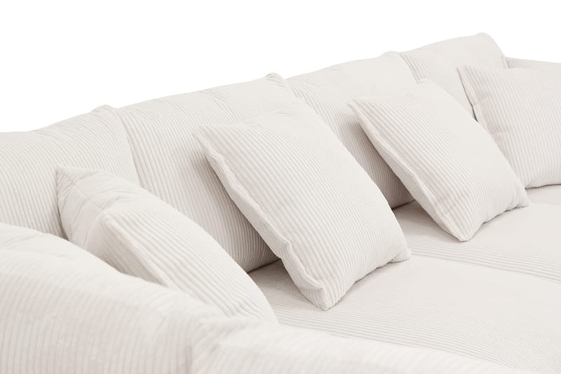 Rossita Lyx 5-istuttava Oikeakätinen U-muotoinen Extra syvä Sohva Divaanilla ja Lepotuoliosalla Vakosametilla - Luonnonvalkoinen - Huonekalut - Sohva - Divaanisohva