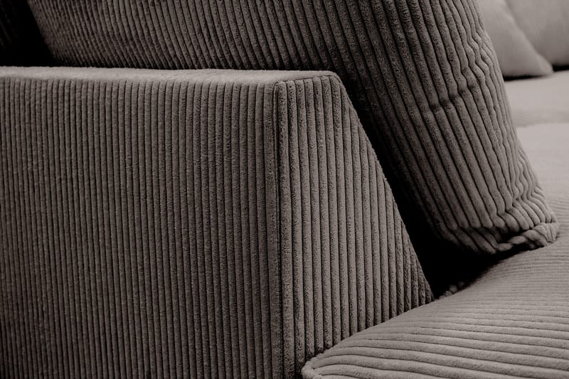 Rossita Lyx 5-istuttava Oikeakätinen U-muotoinen Extra syvä Sohva Divaanilla ja Lepotuoliosalla Vakosametilla - Ruskea - Huonekalut - Sohva - Divaanisohva