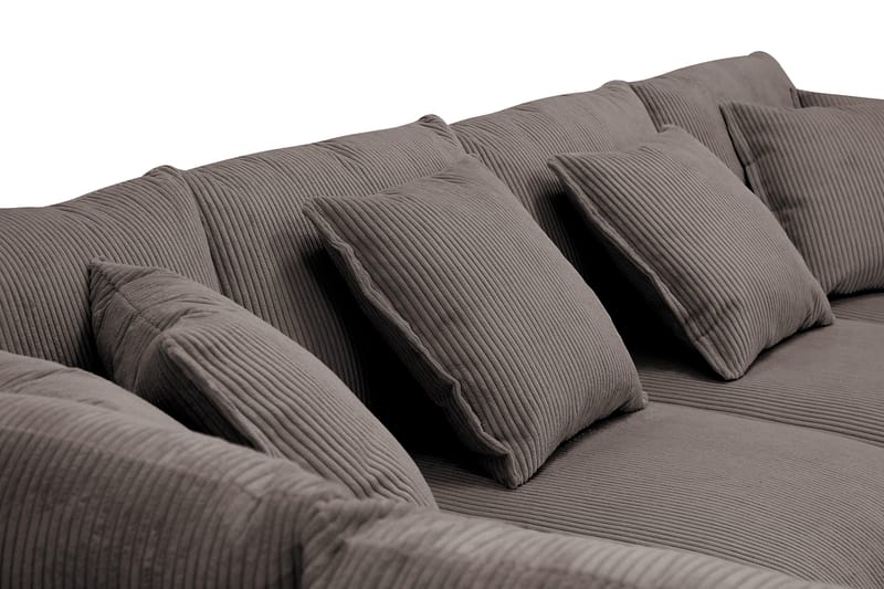 Rossita Lyx 5-istuttava Oikeakätinen U-muotoinen Extra syvä Sohva Divaanilla ja Lepotuoliosalla Vakosametilla - Ruskea - Huonekalut - Sohva - Divaanisohva