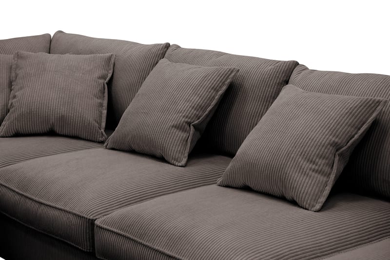 Rossita Lyx 5-istuttava Oikeakätinen U-muotoinen Extra syvä Sohva Divaanilla ja Lepotuoliosalla Vakosametilla - Ruskea - Huonekalut - Sohva - Divaanisohva