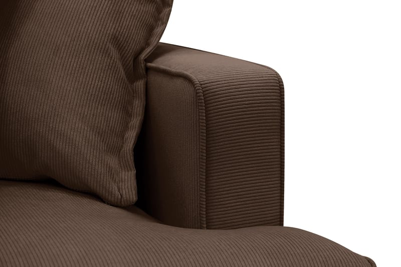 Rossita Lyx 5-istuttava Oikeakätinen U-muotoinen Extra syvä Sohva Divaanilla ja Lepotuoliosalla Vakosametilla - Tummanruskea - Huonekalut - Sohva - Divaanisohva