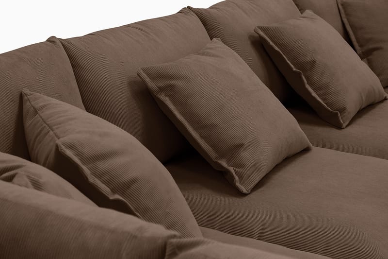 Rossita Lyx 5-istuttava Oikeakätinen U-muotoinen Extra syvä Sohva Divaanilla ja Lepotuoliosalla Vakosametilla - Tummanruskea - Huonekalut - Sohva - Divaanisohva