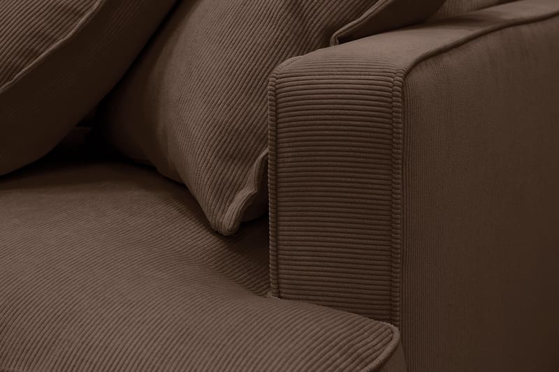 Rossita Lyx 5-istuttava Oikeakätinen U-muotoinen Extra syvä Sohva Divaanilla ja Lepotuoliosalla Vakosametilla - Tummanruskea - Huonekalut - Sohva - Divaanisohva