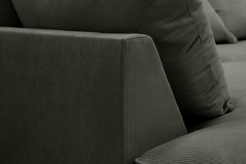 Rossita Lyx 5-istuttava Oikeakätinen U-muotoinen Extra syvä Sohva Divaanilla ja Lepotuoliosalla Vakosametilla - Tummanvihreä - Huonekalut - Sohva - Divaanisohva