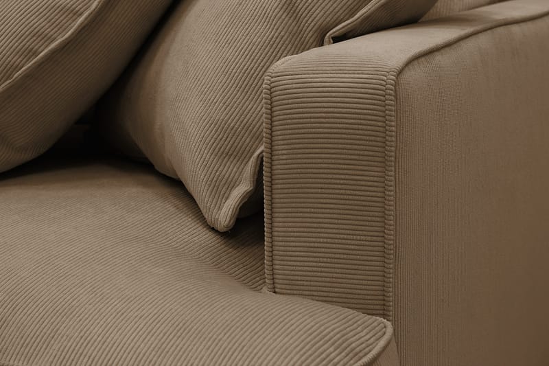 Rossita Lyx 5-istuttava Oikeakätinen U-muotoinen Extra syvä Sohva Divaanilla ja Lepotuoliosalla Vakosametilla - Vaaleanruskea - Huonekalut - Sohva - Divaanisohva