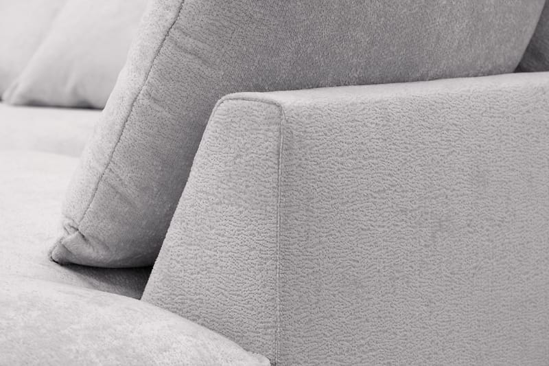 Rossita Lyx 5-istuttava Vasenkätinen U-muotoinen Extra syvä Sohva Divaanilla ja Lepotuoliosalla Chenille-kankaalla - Harmaa - Huonekalut - Sohva - Divaanisohva