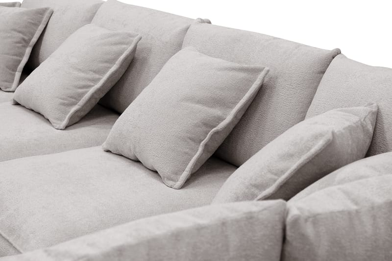 Rossita Lyx 5-istuttava Vasenkätinen U-muotoinen Extra syvä Sohva Divaanilla ja Lepotuoliosalla Chenille-kankaalla - Harmaa/Ruskea - Huonekalut - Sohva - Divaanisohva