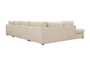 Rossita Lyx 5-istuttava Vasenkätinen U-muotoinen Extra syvä Sohva Divaanilla ja Lepotuoliosalla Chenille-kankaalla - Trenza 06, Beige Chenille - Huonekalut - Sohva - Divaanisohva
