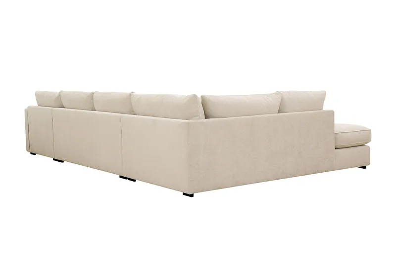 Rossita Lyx 5-istuttava Vasenkätinen U-muotoinen Extra syvä Sohva Divaanilla ja Lepotuoliosalla Chenille-kankaalla - Trenza 06, Beige Chenille - Huonekalut - Sohva - Divaanisohva