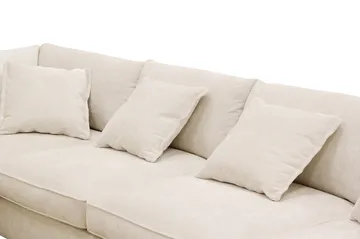 Rossita Lyx 5-istuttava Vasenkätinen U-muotoinen Extra syvä Sohva Divaanilla ja Lepotuoliosalla Chenille-kankaalla - Trenza 06, Beige Chenille - Huonekalut - Sohva - Divaanisohva