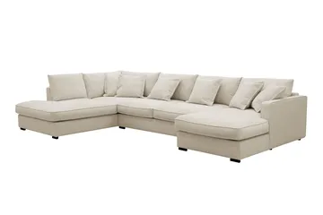Rossita Lyx 5-istuttava Vasenkätinen U-muotoinen Extra syvä Sohva Divaanilla ja Lepotuoliosalla Kankaalla - Beige - Huonekalut - Sohva - Divaanisohva