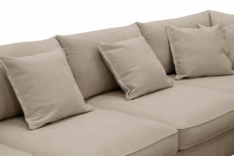 Rossita Lyx 5-istuttava Vasenkätinen U-muotoinen Extra syvä Sohva Divaanilla ja Lepotuoliosalla Kankaalla - Ruskea - Huonekalut - Sohva - Divaanisohva