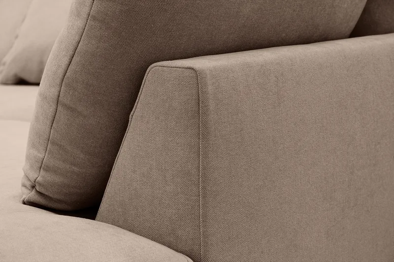 Rossita Lyx 5-istuttava Vasenkätinen U-muotoinen Extra syvä Sohva Divaanilla ja Lepotuoliosalla Kankaalla - Tummanruskea - Huonekalut - Sohva - Divaanisohva