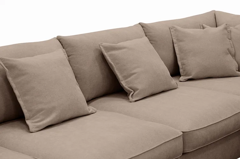 Rossita Lyx 5-istuttava Vasenkätinen U-muotoinen Extra syvä Sohva Divaanilla ja Lepotuoliosalla Kankaalla - Tummanruskea - Huonekalut - Sohva - Divaanisohva