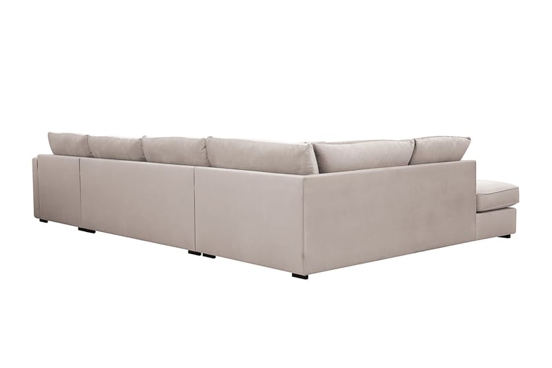 Rossita Lyx 5-istuttava Vasenkätinen U-muotoinen Extra syvä Sohva Divaanilla ja Lepotuoliosalla Sametilla - Beige - Huonekalut - Sohva - Divaanisohva
