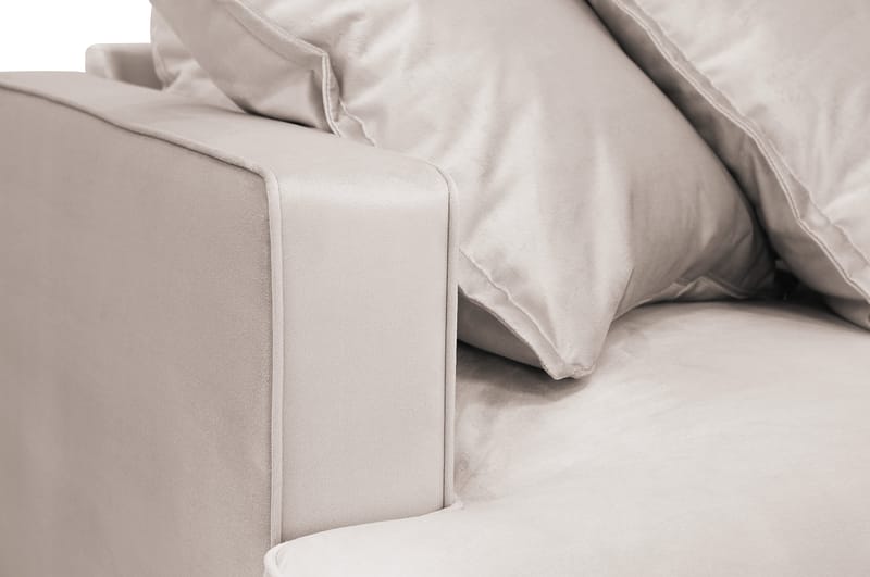 Rossita Lyx 5-istuttava Vasenkätinen U-muotoinen Extra syvä Sohva Divaanilla ja Lepotuoliosalla Sametilla - Beige - Huonekalut - Sohva - Divaanisohva