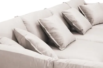 Rossita Lyx 5-istuttava Vasenkätinen U-muotoinen Extra syvä Sohva Divaanilla ja Lepotuoliosalla Sametilla - Beige - Huonekalut - Sohva - Divaanisohva