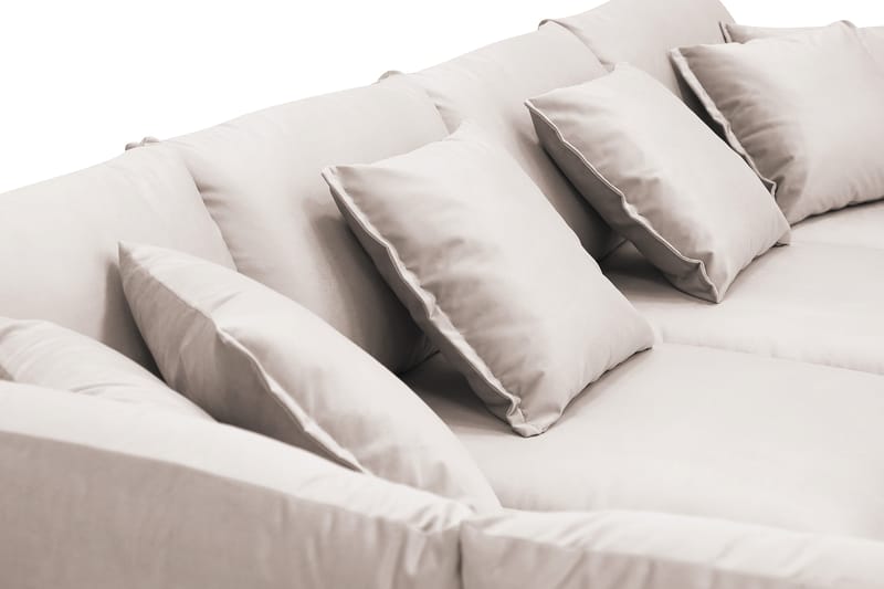 Rossita Lyx 5-istuttava Vasenkätinen U-muotoinen Extra syvä Sohva Divaanilla ja Lepotuoliosalla Sametilla - Beige - Huonekalut - Sohva - Divaanisohva