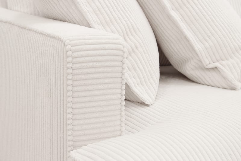 Rossita Lyx 5-istuttava Vasenkätinen U-muotoinen Extra syvä Sohva Divaanilla ja Lepotuoliosalla Vakosametilla - Luonnonvalkoinen - Huonekalut - Sohva - Divaanisohva