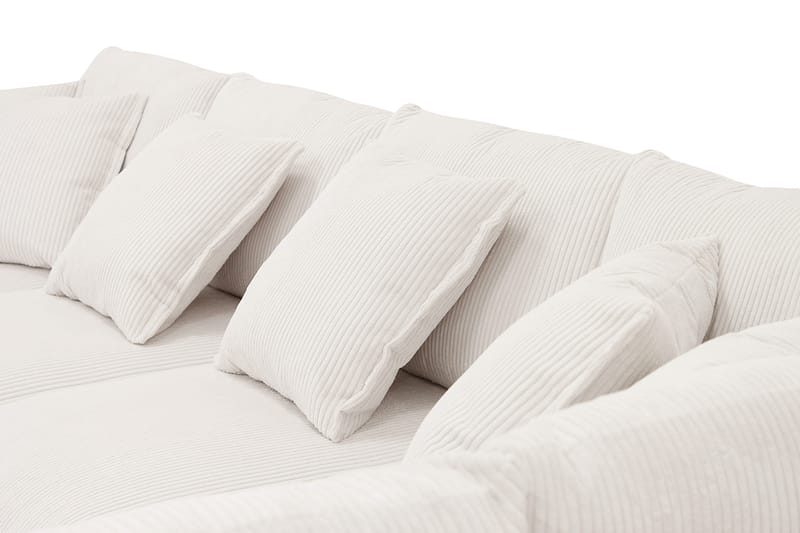 Rossita Lyx 5-istuttava Vasenkätinen U-muotoinen Extra syvä Sohva Divaanilla ja Lepotuoliosalla Vakosametilla - Luonnonvalkoinen - Huonekalut - Sohva - Divaanisohva