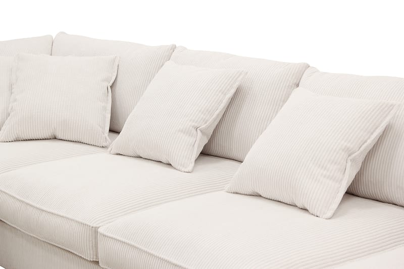 Rossita Lyx 5-istuttava Vasenkätinen U-muotoinen Extra syvä Sohva Divaanilla ja Lepotuoliosalla Vakosametilla - Offwhite - Huonekalut - Sohva - Divaanisohva