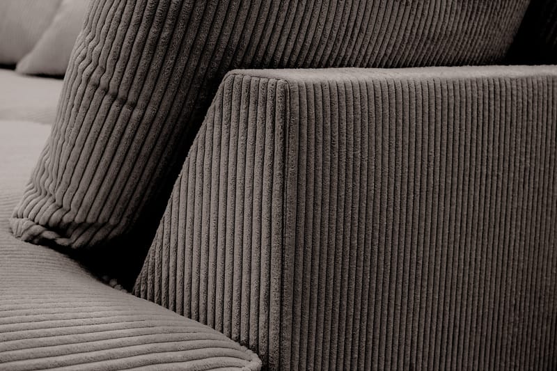 Rossita Lyx 5-istuttava Vasenkätinen U-muotoinen Extra syvä Sohva Divaanilla ja Lepotuoliosalla Vakosametilla - Ruskea - Huonekalut - Sohva - Divaanisohva