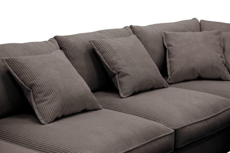 Rossita Lyx 5-istuttava Vasenkätinen U-muotoinen Extra syvä Sohva Divaanilla ja Lepotuoliosalla Vakosametilla - Ruskea - Huonekalut - Sohva - Divaanisohva