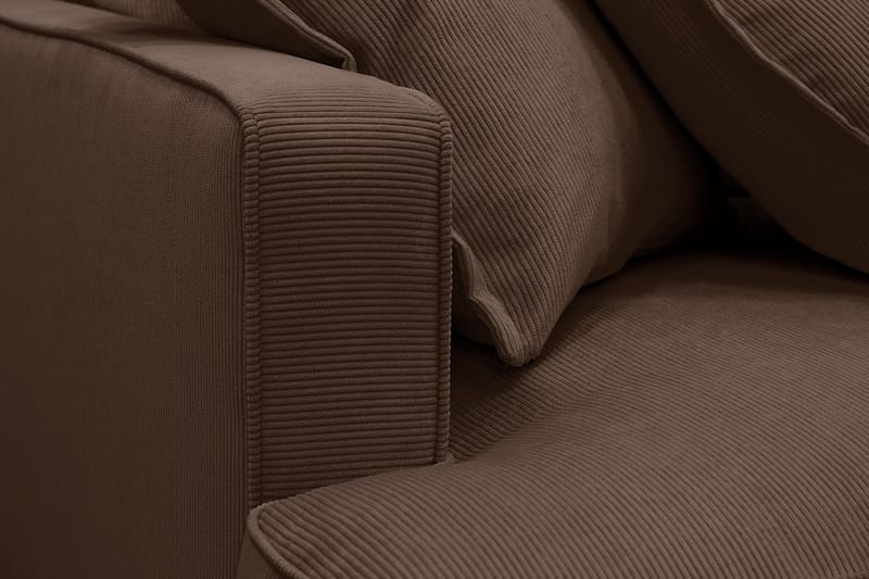 Rossita Lyx 5-istuttava Vasenkätinen U-muotoinen Extra syvä Sohva Divaanilla ja Lepotuoliosalla Vakosametilla - Tummanruskea - Huonekalut - Sohva - Divaanisohva