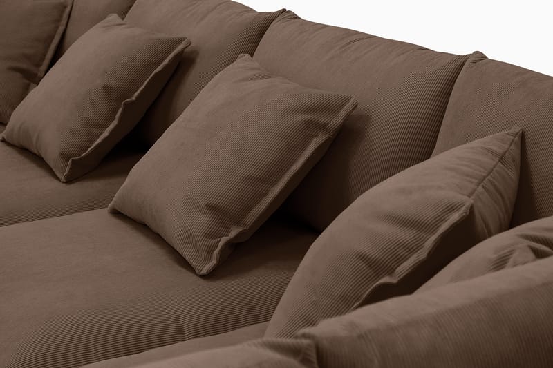 Rossita Lyx 5-istuttava Vasenkätinen U-muotoinen Extra syvä Sohva Divaanilla ja Lepotuoliosalla Vakosametilla - Tummanruskea - Huonekalut - Sohva - Divaanisohva