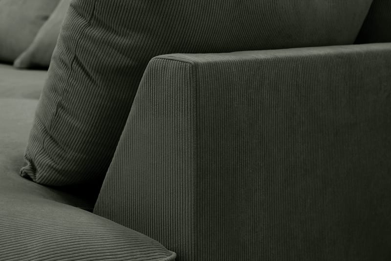 Rossita Lyx 5-istuttava Vasenkätinen U-muotoinen Extra syvä Sohva Divaanilla ja Lepotuoliosalla Vakosametilla - Tummanvihreä - Huonekalut - Sohva - Divaanisohva