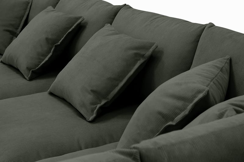 Rossita Lyx 5-istuttava Vasenkätinen U-muotoinen Extra syvä Sohva Divaanilla ja Lepotuoliosalla Vakosametilla - Tummanvihreä - Huonekalut - Sohva - Divaanisohva