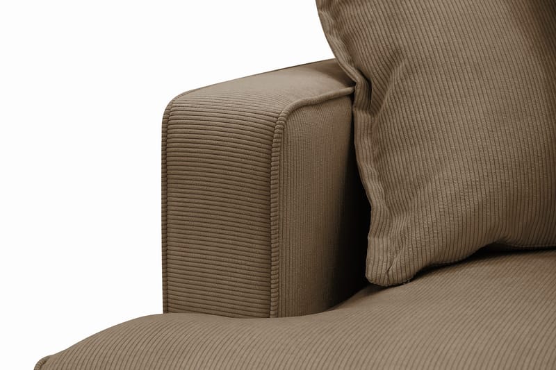 Rossita Lyx 5-istuttava Vasenkätinen U-muotoinen Extra syvä Sohva Divaanilla ja Lepotuoliosalla Vakosametilla - Vaaleanruskea - Huonekalut - Sohva - Divaanisohva