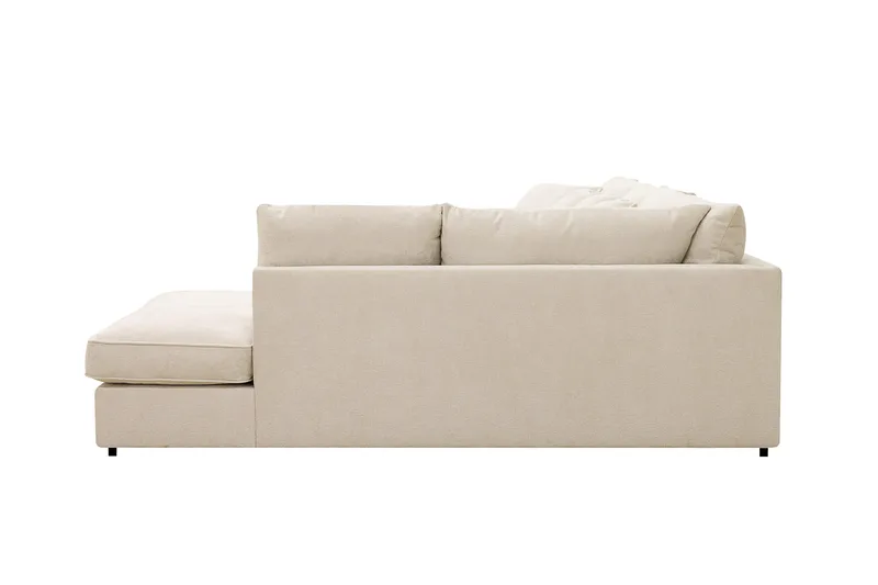 Rossita Lyx 6-istuttava Oikeakätinen U-muotoinen Extra syvä Sohva Divaanilla ja Lepotuoliosalla Chenille-kankaalla - Beige - Huonekalut - Sohva - Divaanisohva