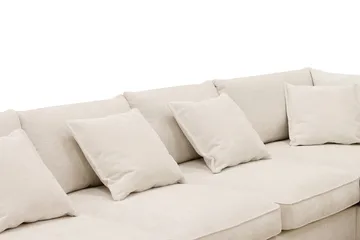 Rossita Lyx 6-istuttava Oikeakätinen U-muotoinen Extra syvä Sohva Divaanilla ja Lepotuoliosalla Chenille-kankaalla - Beige - Huonekalut - Sohva - Divaanisohva
