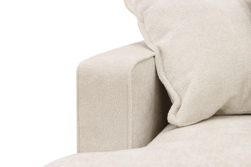 Rossita Lyx 6-istuttava Oikeakätinen U-muotoinen Extra syvä Sohva Divaanilla ja Lepotuoliosalla Chenille-kankaalla - Beige - Huonekalut - Sohva - Divaanisohva
